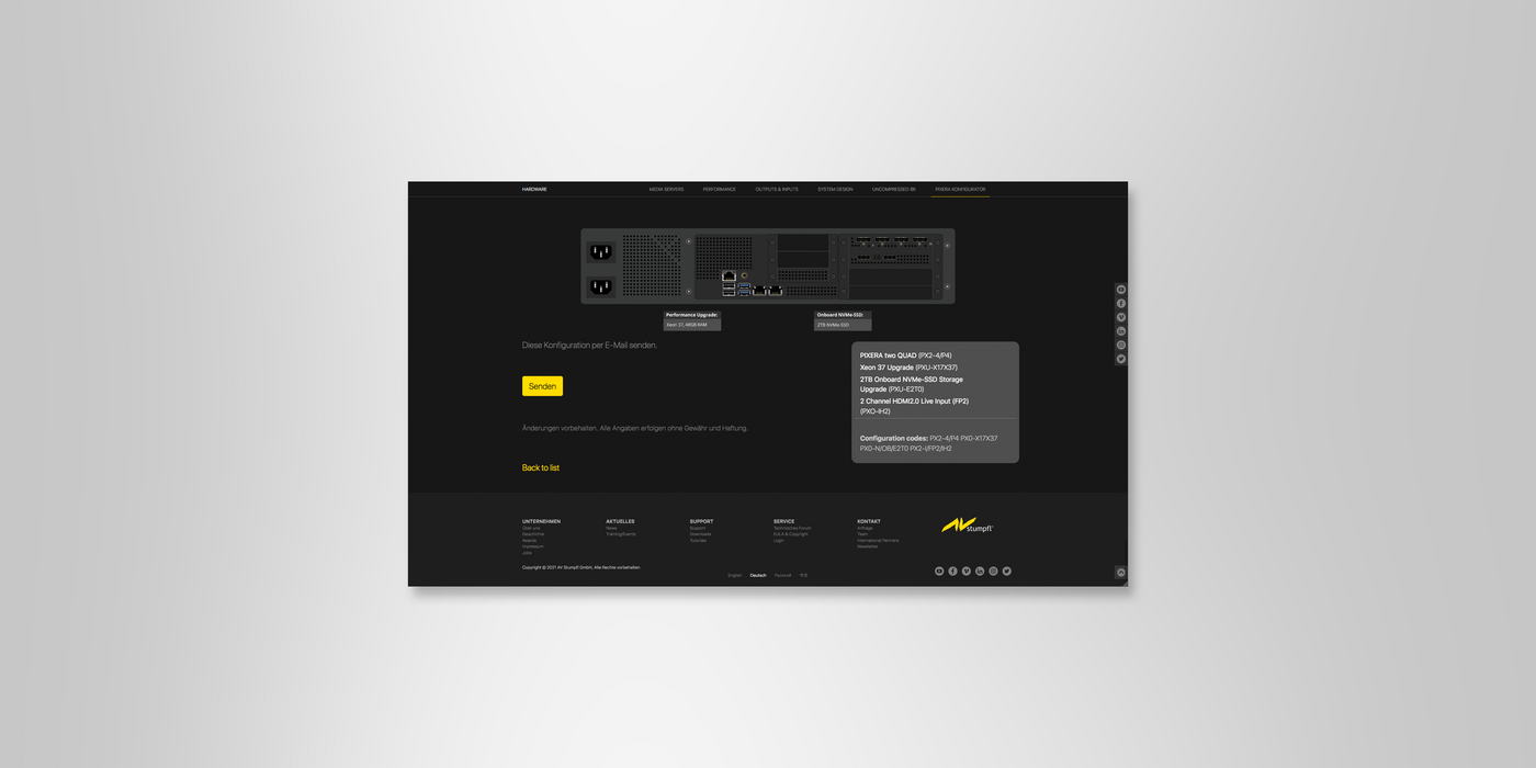AV Stumpfl PIXERA Konfigurator AV Stumpfl PIXERA Konfigurator